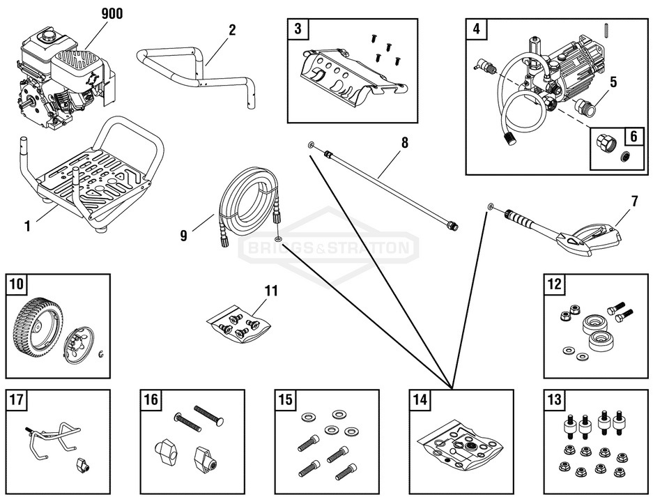 Briggs & Stratton pressure washer model 020505-0 replacement parts, pump breakdown, repair kits, owners manual and upgrade pump.